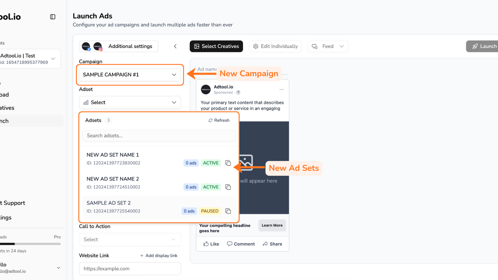 Duplicated campaign and ad sets in Adtool